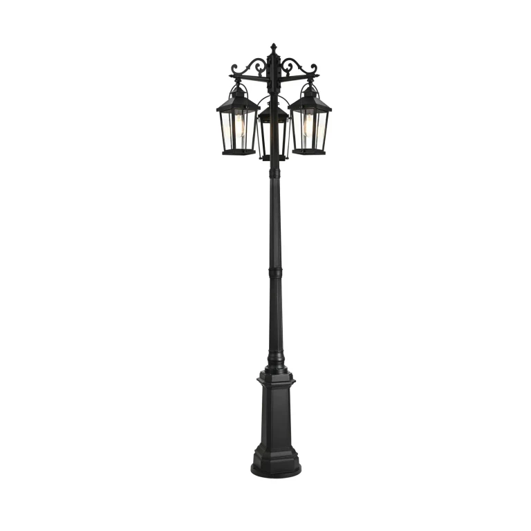Black Outdoor Post Mount from the Luz Collection