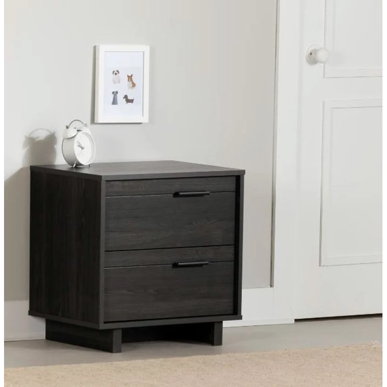 Flynn Modern Gray Oak Nightstand - South Shore