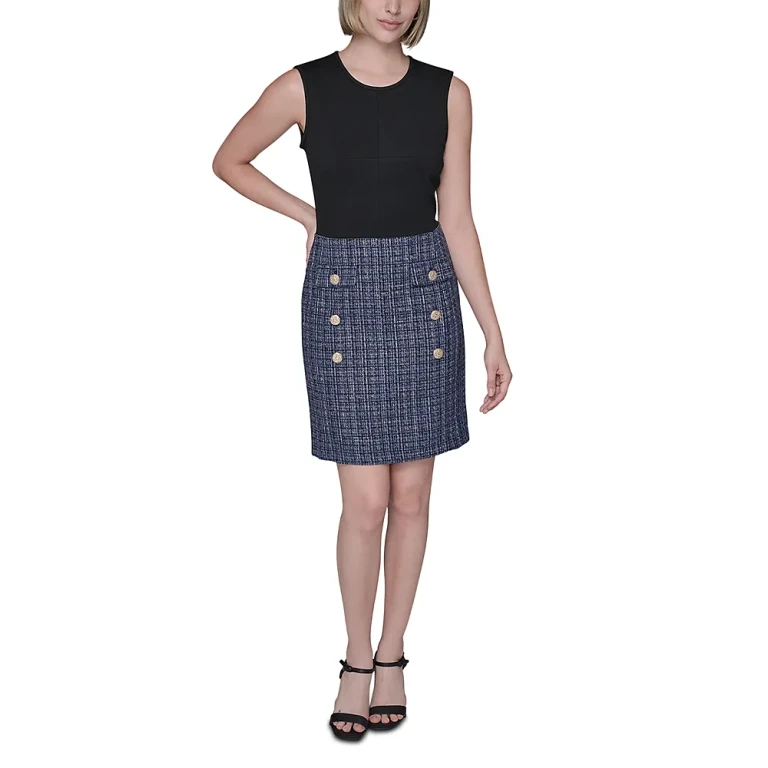 Karl Lagerfeld Paris Mixed Media Dress