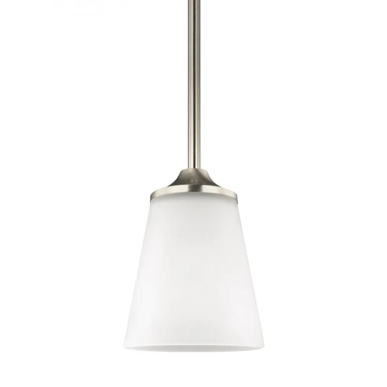 Brushed Nickel One Light Mini-Pendant from the Hanford Collection