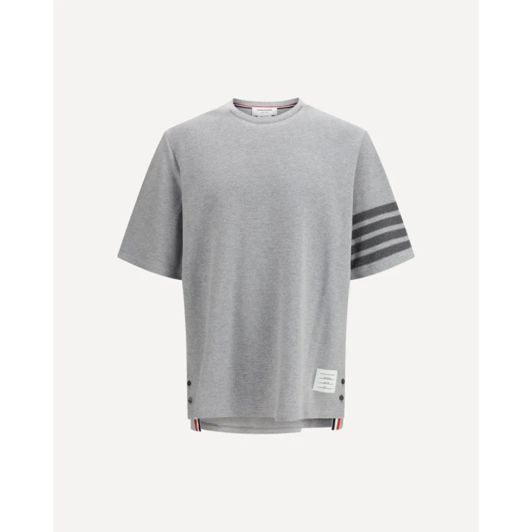 THOM BROWNE Textured cotton piqué T-shirt Male 2