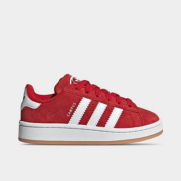 adidas Little Kids Originals Campus 00s Stretch Lace Casual Shoes in Better Scarlet/White/Better Scarlet Size: 10.5