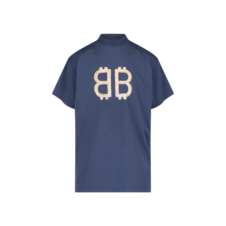 Balenciaga T-Shirts And Polos Blue Outer Fabric: Cotton - Men
