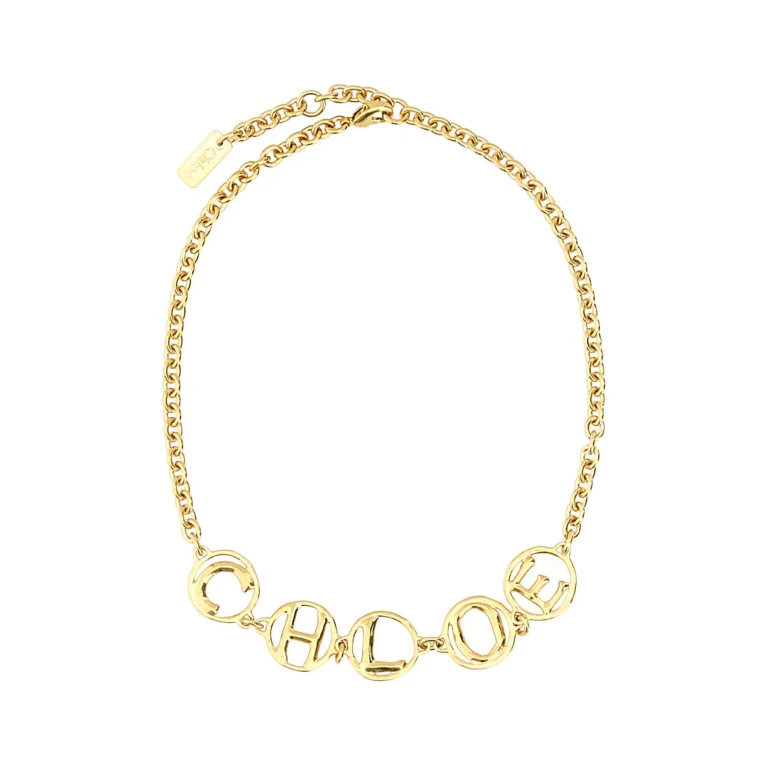Chloé Gold Metal Chloã Script Chocker