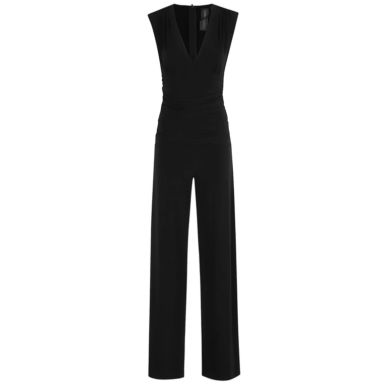 Norma Kamali Sleeveless V Neck Waist Jumpsuit