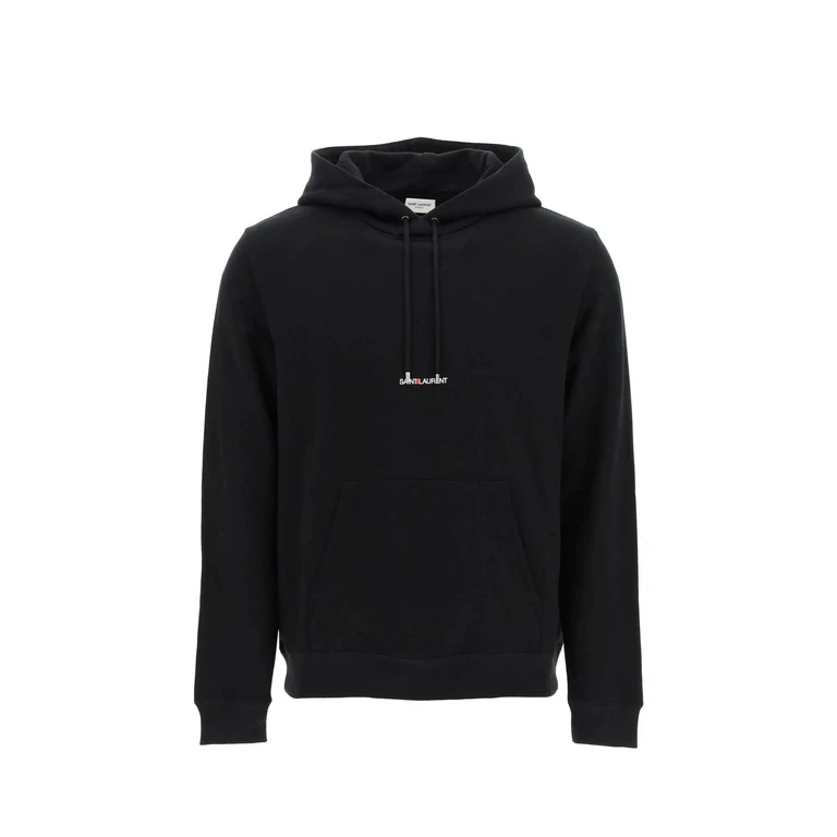 Saint Laurent Hoodie Sweatshirt Black Cotton - Men