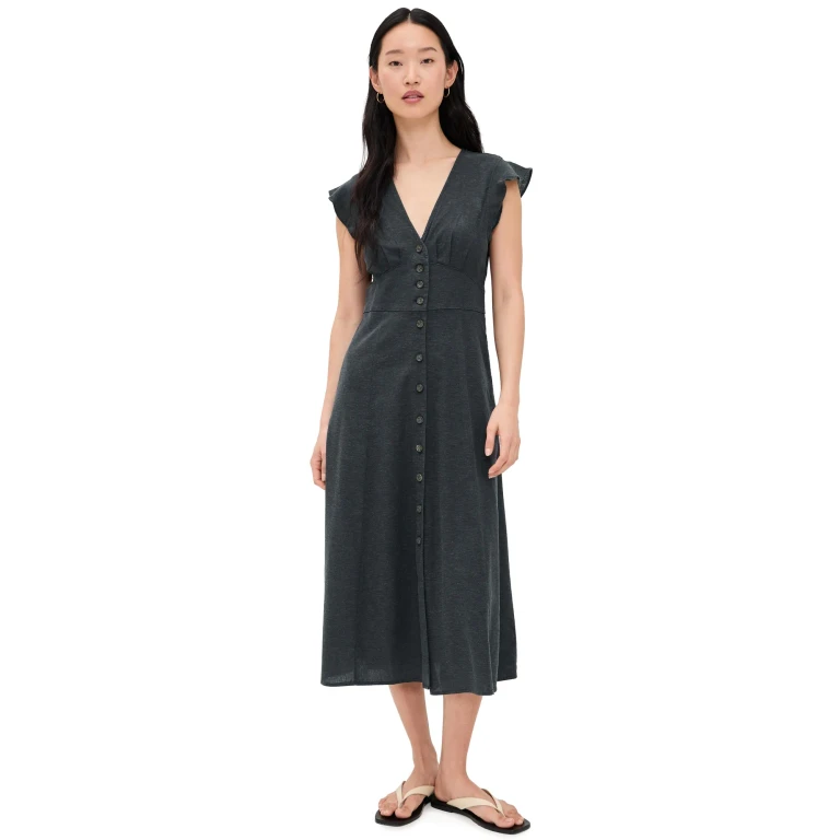 Marine Layer Camila Midi Dress Black M