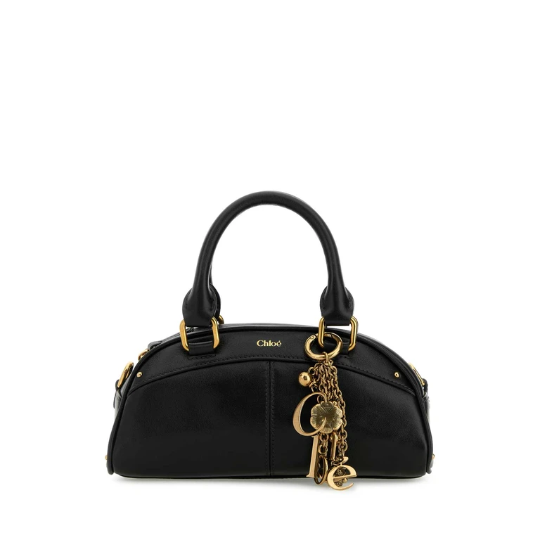 Black Small Leather Bowling Chloã Handbag Borse A Mano - Women