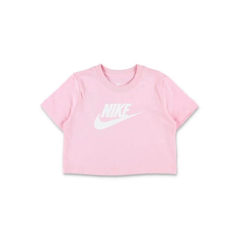Boy's Cropped Fit Cotton T-Shirt with Printed Logo (FZ5548690)