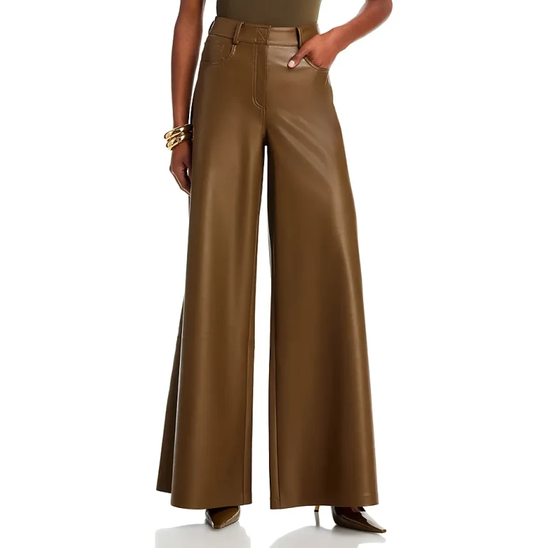 Norma Kamali Elephant Faux Leather Pants