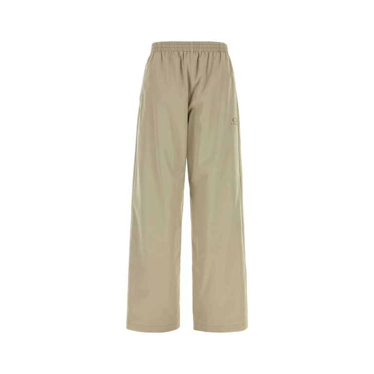 Balenciaga Cappuccino Stretch Polyester Wide-Leg Pant Dune T Pantaloni - Women