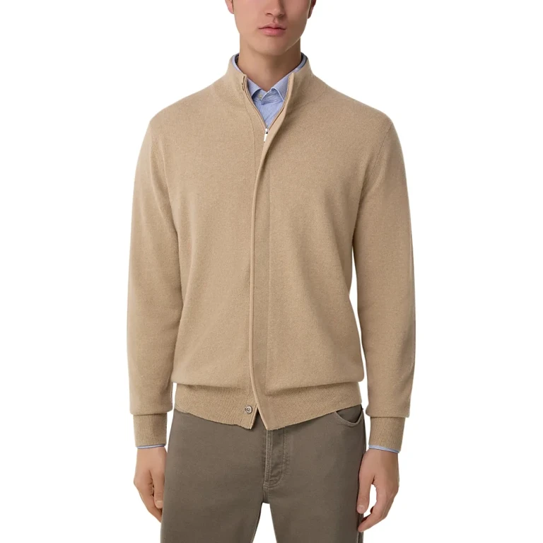 Boggi Milano Men's Full-Zip Cashmere Wool Sweater
