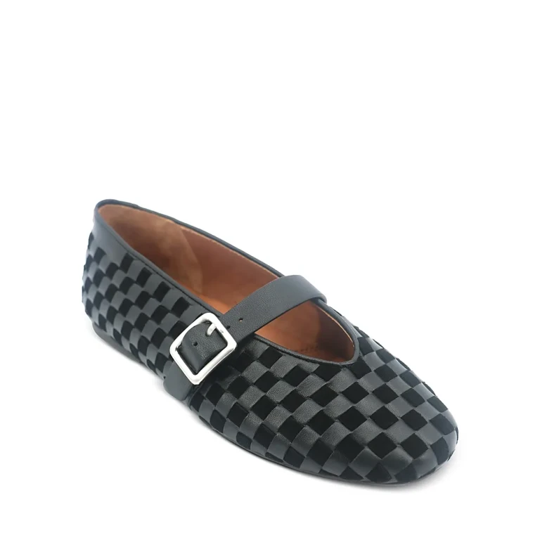 Gentle Souls by Kenneth Cole Women's Winifred Woven Suede Ballerina Flats