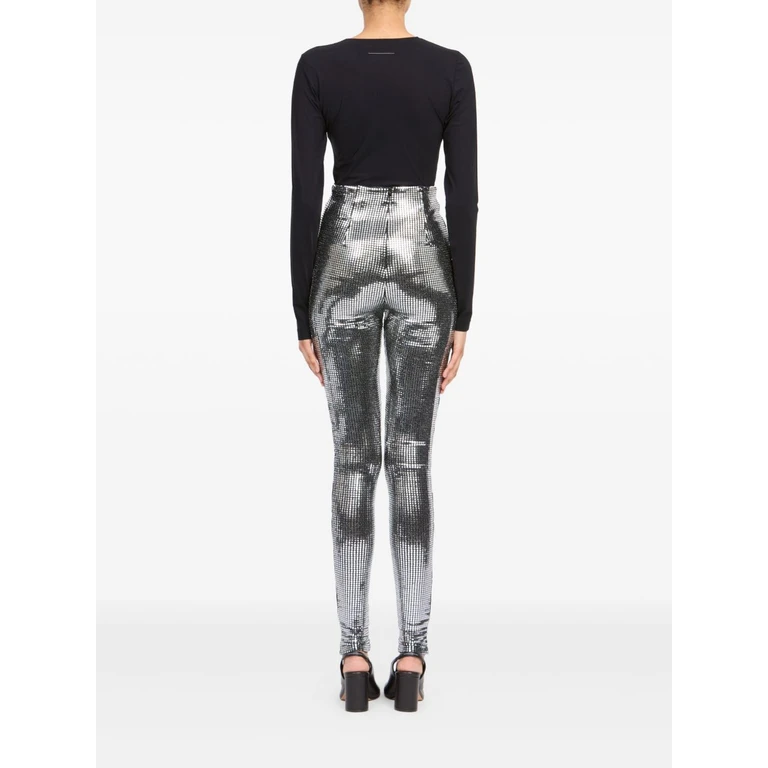 MM6 Maison Margiela Trousers Silver Polyamide - Women