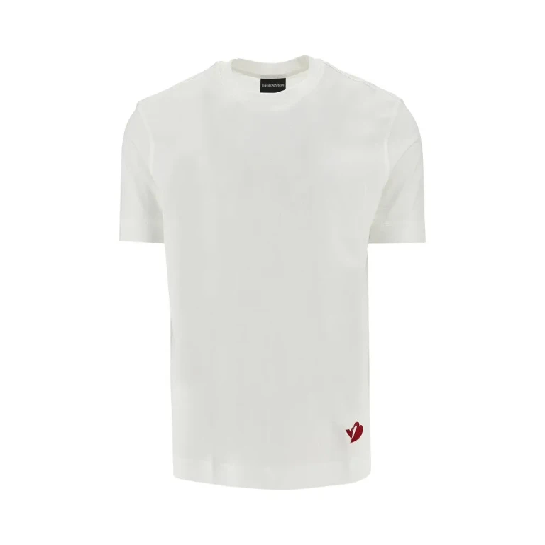 Emporio Armani Eagle Heart Stickerei T-Shirt Herren Größe S