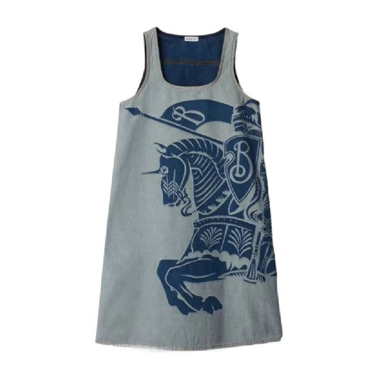 Burberry Equestrian Knight Motif Sleeveless Denim Dress