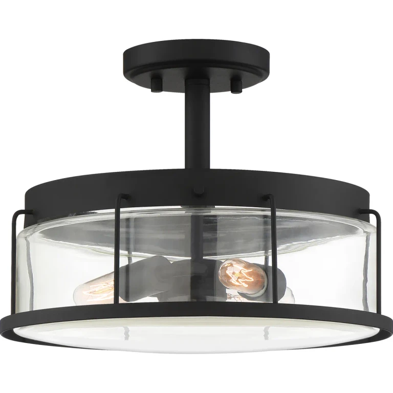 Ludlow 3-Light Semi-Flush Mount in Earth Black