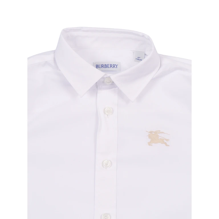 Burberry Kid Boy Shirts White Cotton Elastane