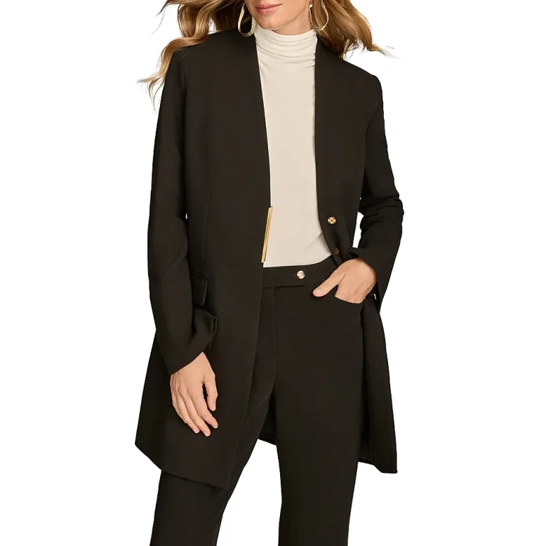Donna Karan Collarless Hardware Blazer