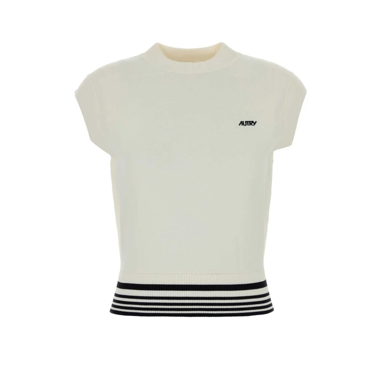 Autry White Knit Vest Knitwhite Exterior: Viscose Nylon Maglieria - Women