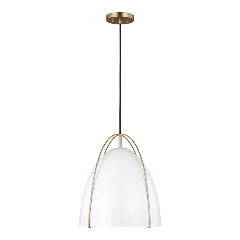 Satin Brass One Light Pendant from the Norman Collection