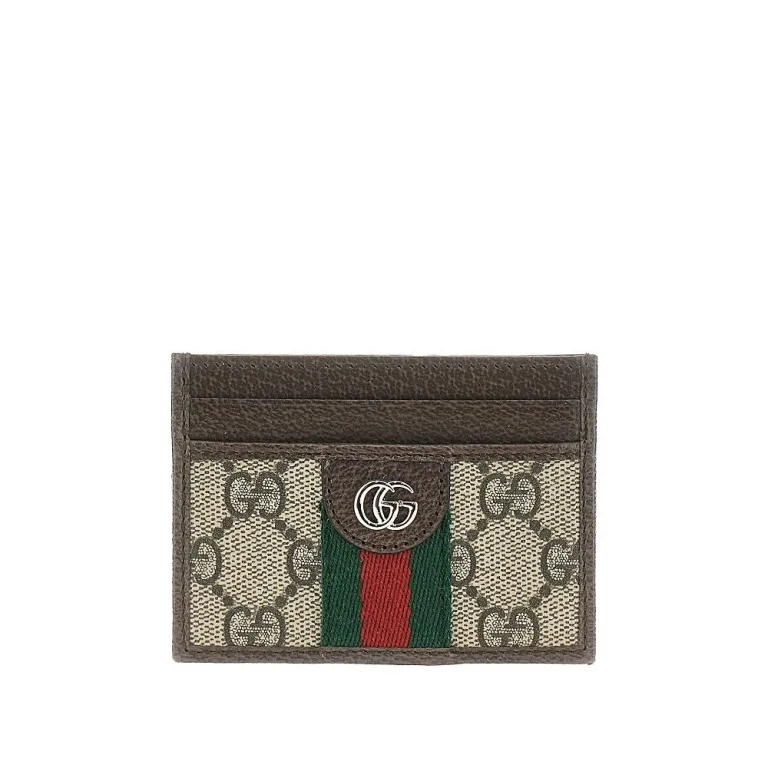 Leather and GG Supreme 'Ophidia' cardholder Woman One Size