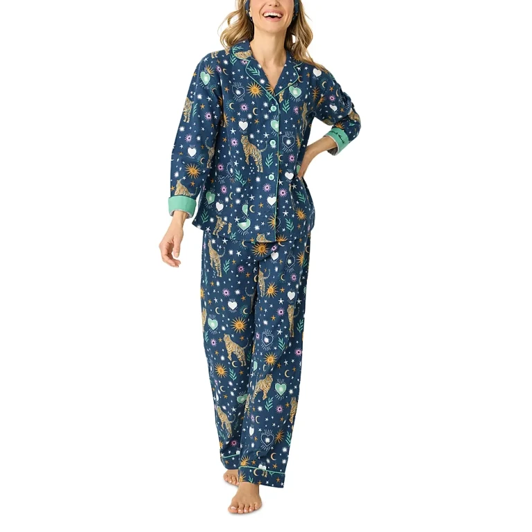 Pj Savage Printed Flannel Pajama Set