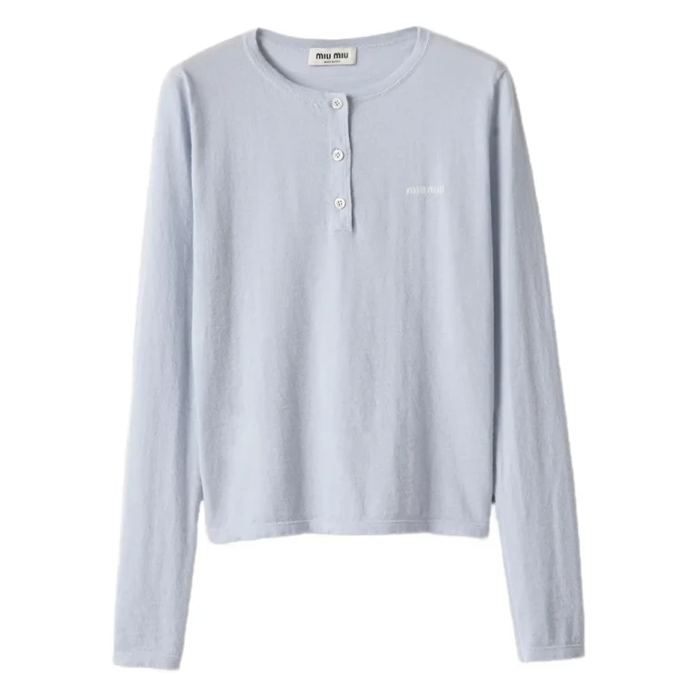 Miu Miu Henley-T-Shirt aus Kaschmir