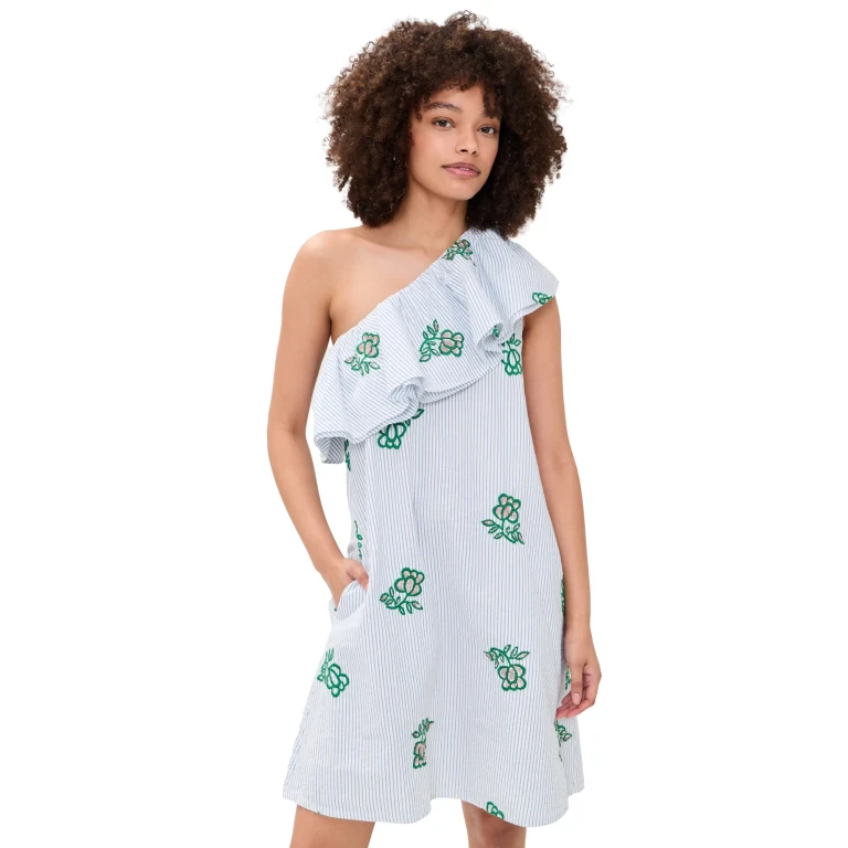 ESSENTIEL ANTWERP Jusjus Asymmetric Ruffle Dress Combo2 Off White 32