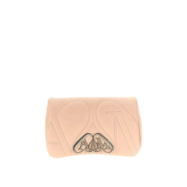 Alexander McQueen Small Seal Schultertasche aus rosa Leder