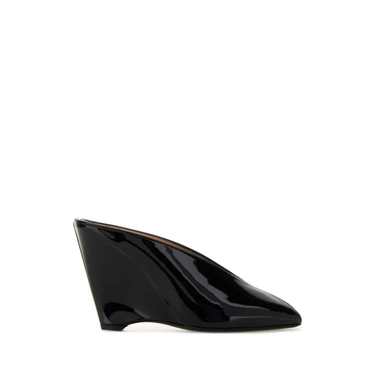 Ferragamo Black Leather Alicia 95 Mules