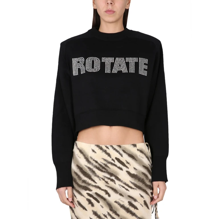 Rotate by Birger Christensen Cropped Shirt With Logo