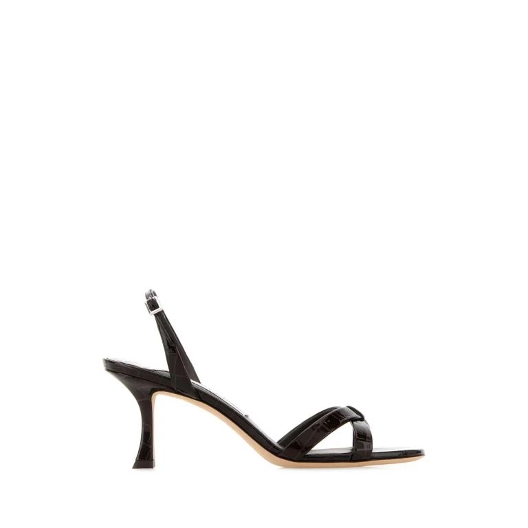 Jimmy Choo Dark Brown Suede Elsy 70 Sandals