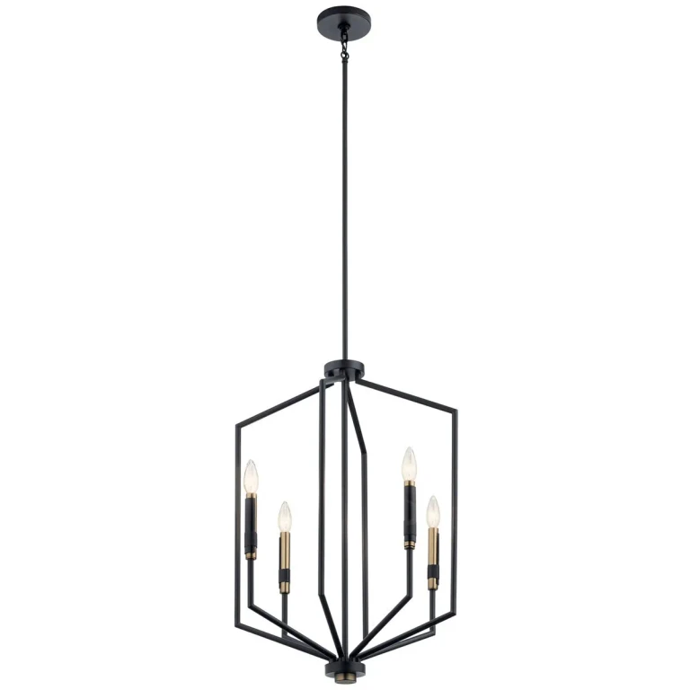 Armand 4-Light Contemporary Foyer Pendants in Black