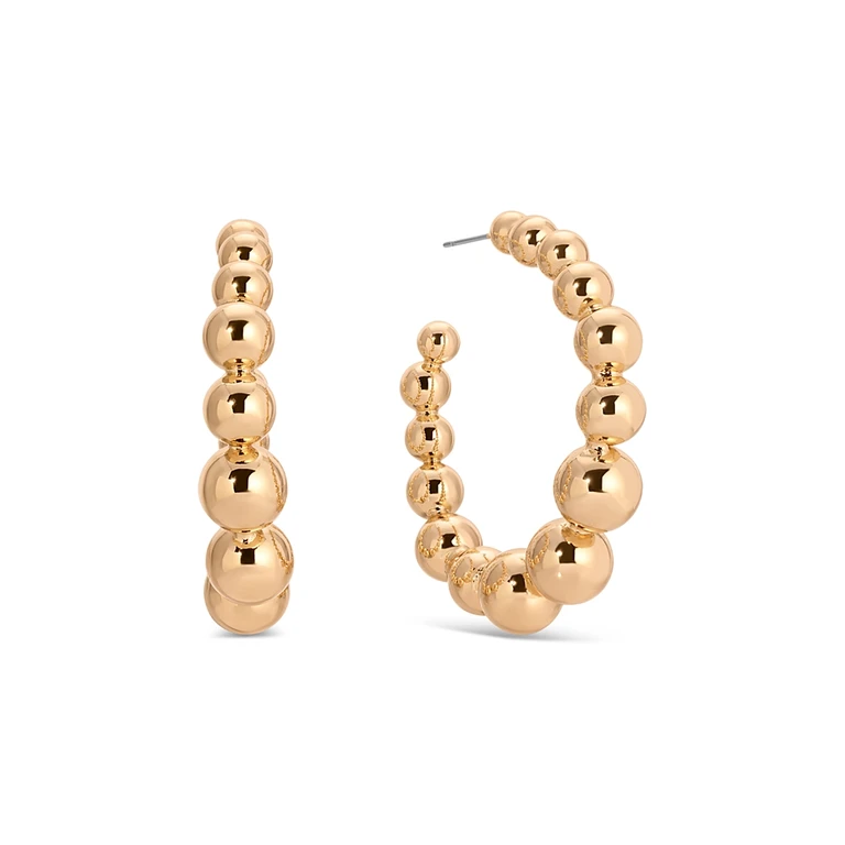 Ettika Bubble Graduated Medium Hoop Earrings