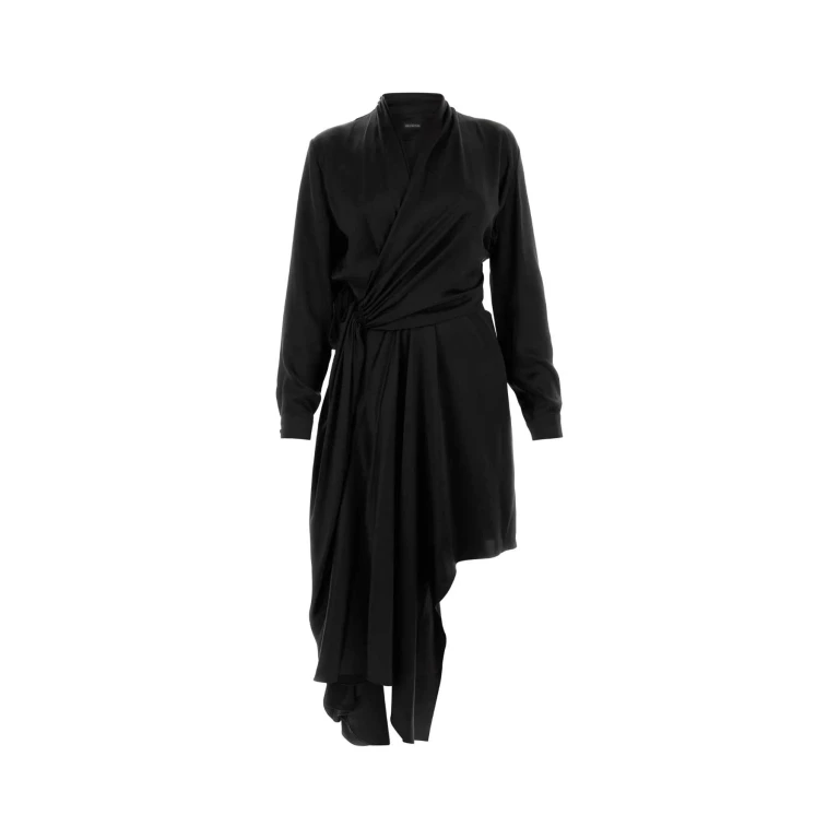 Balenciaga Black Satin Dress Exterior: Silk Abiti - Women