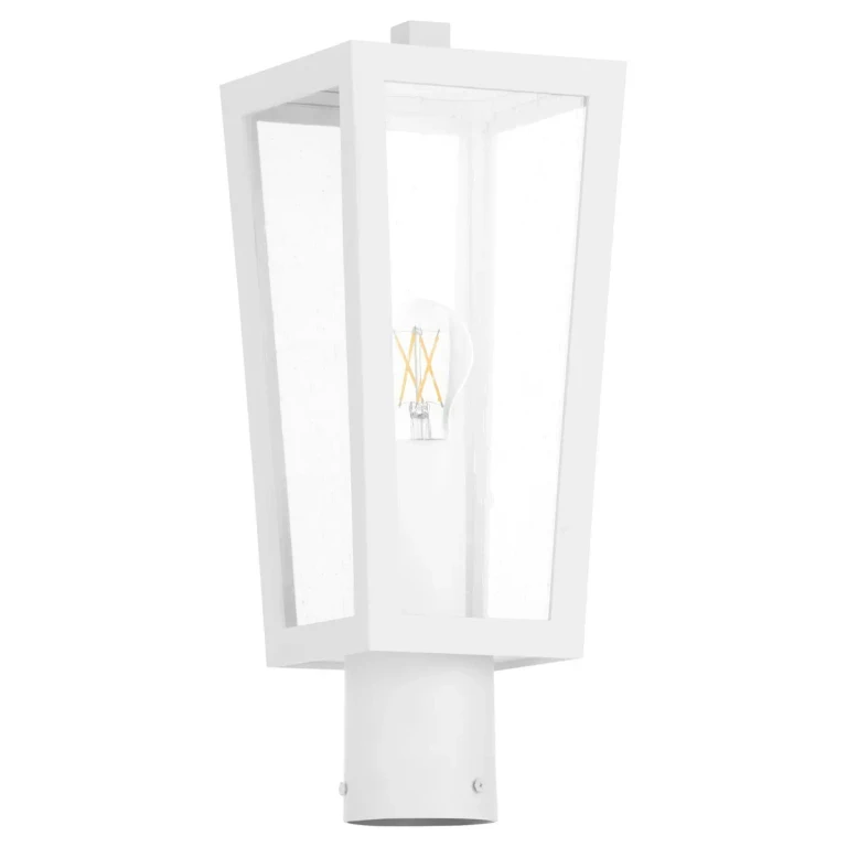 White One Light Post Mount from the Bravo Collection