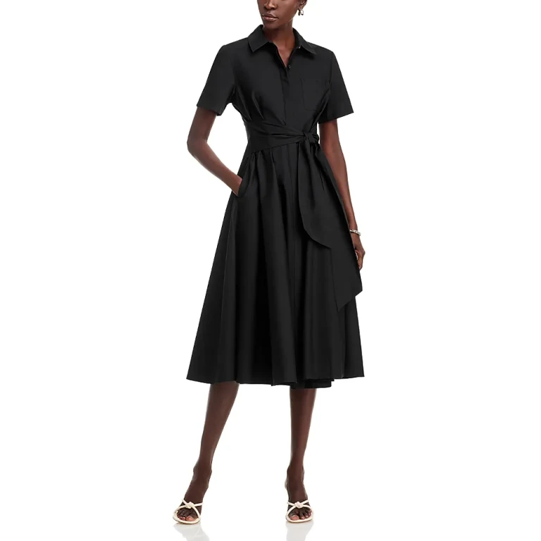 Toccin Megan Tie Front Midi Shirt Dress