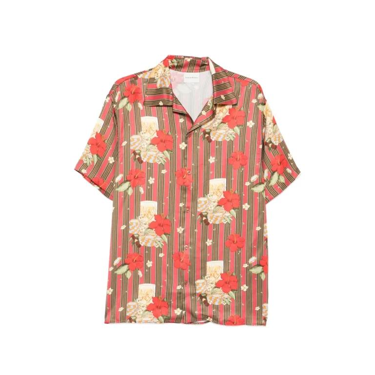 Drole De Monsieur Hibiscus Club Striped Shirt