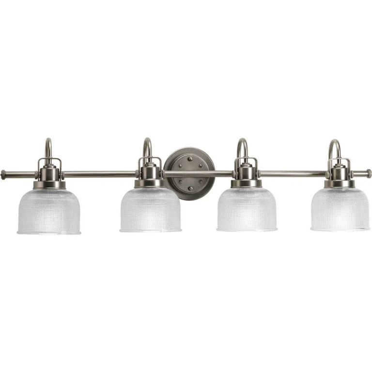 Antique Nickel Four Light Bath Bracket from the Archie Collection