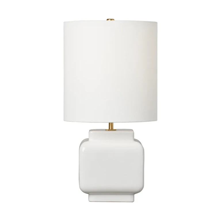 New White One Light Table Lamp from the Anderson Collection