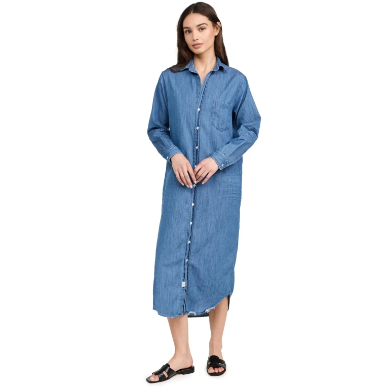Frank & Eileen Chambray Shirtdress Vintage Stonewashed Indigo XS