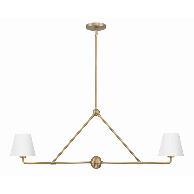 Xavier 2-Light Chandelier in Vibrant Gold with White