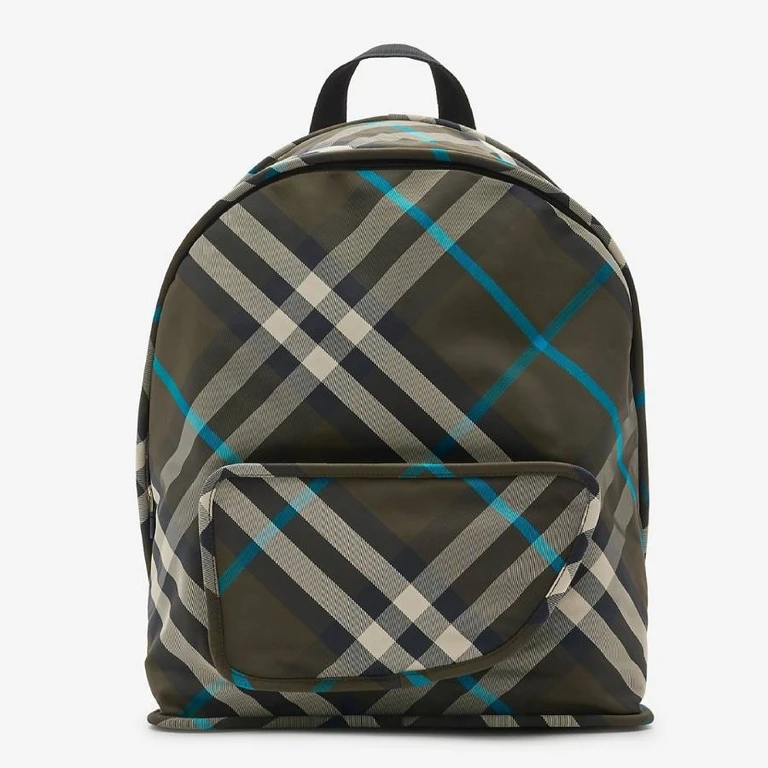 Burberry Shield Checked Zipped Backpack