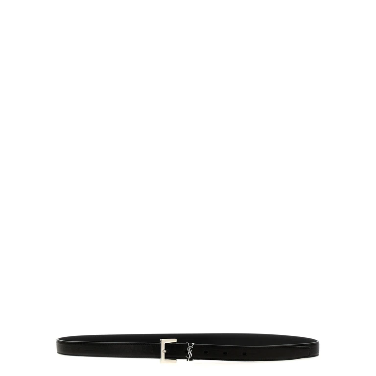 Saint Laurent Black Leather Regular Belt - Men