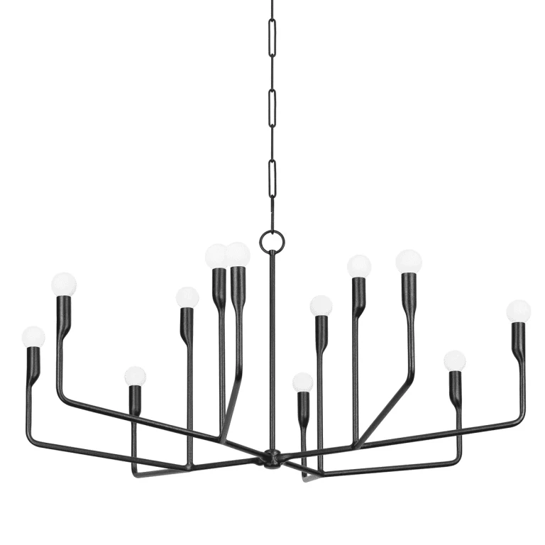 Forged Iron 12 Light Chandelier from the Norman Collection