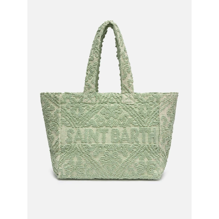 Mc2 Saint Barth Sage Green Tufting Cotton Tote Bag - Unisex