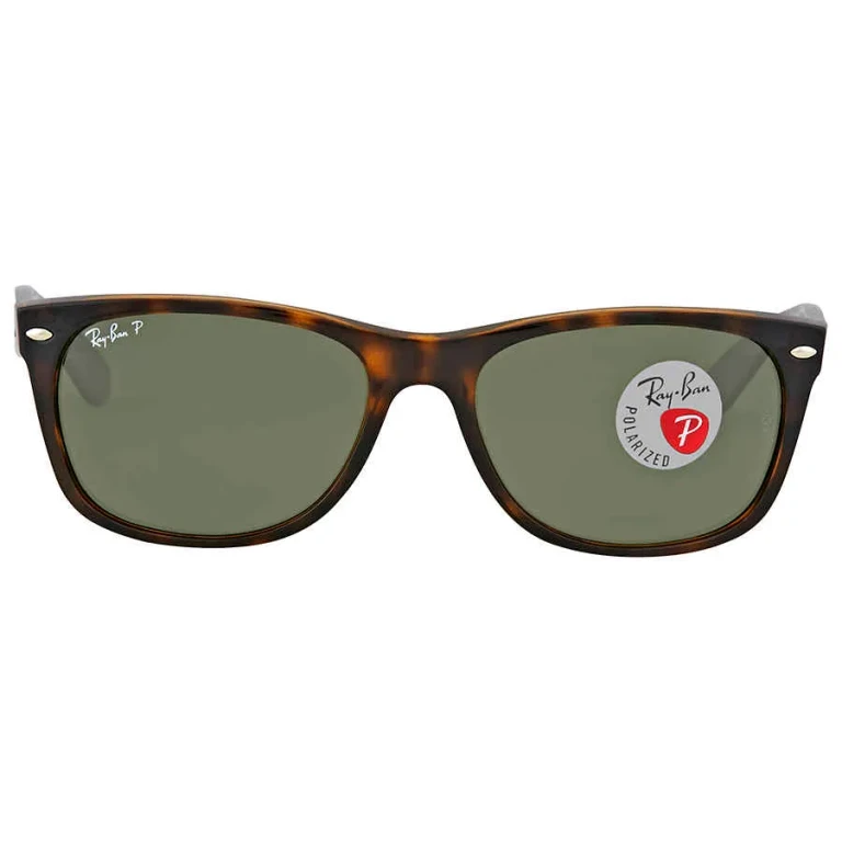Ray Ban New Wayfarer Classic Polarized Green Unisex Sunglasses RB2132 902/58 58