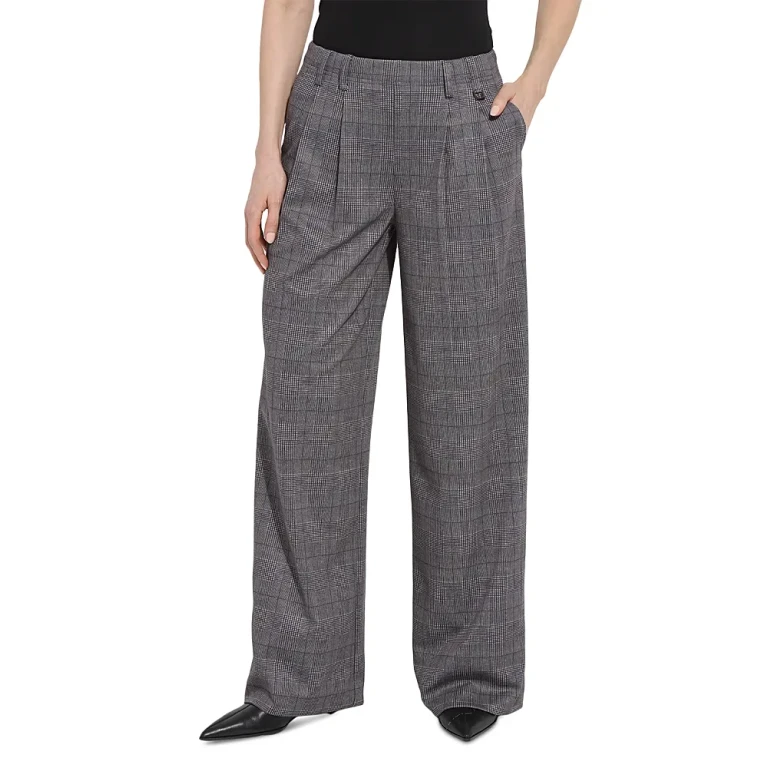 Lysse Darcy Pleated Plaid Pants