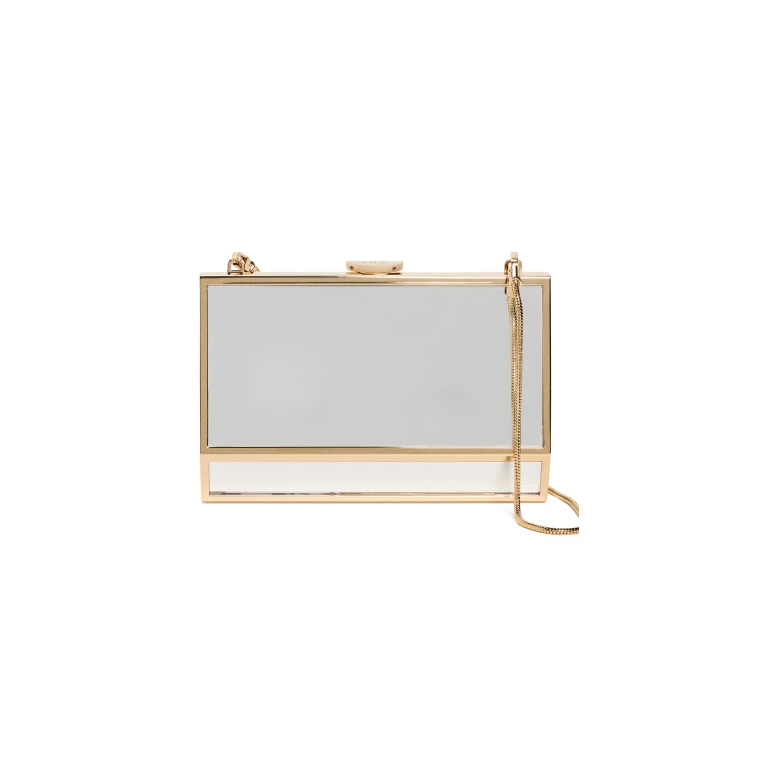 SIMKHAI Maddox Mirror Clutch Gold One Size